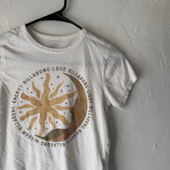 Billabong Shirt Celestial Small White Sun Moon Graphic Tee Short Sleeve Cotton - Picture 2 of 7
